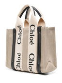 Chloè Woody Canvas And Leather Tote Bag