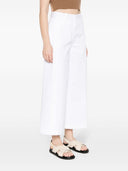 Pantalones de algodón de pierna ancha de acebo de semicotura