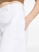 Pantalones de algodón de pierna ancha de acebo de semicotura