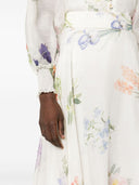 Zimmermann Floral estampado de lino y seda Blend Maxi falda