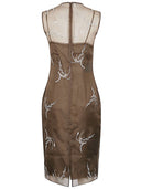 Prada Embroidered Silk Dress