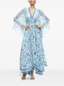 Alice + Olivia Sion Floral Print Pleated Maxi Dress