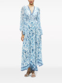 Alice + Olivia Sion Floral Print Pleated Maxi Dress