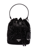 Prada Enamel Triangle Logo Tote Bag