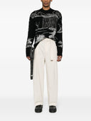 E.Armani Ekskluzywne przed bawełniane bawełniane spodnie szerokie nogi