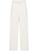 E.Armani Ekskluzywne przed bawełniane bawełniane spodnie szerokie nogi