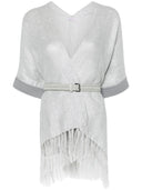 Brunello Cucinelli Fringed Silk Poncho