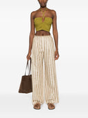 Forte Forte Linen And Cotton Blend Lurex Striped Pants