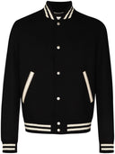 Saint Laurent Logo Wool Bomber Jacket