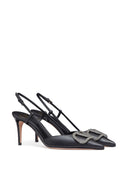 Valentino Garavani Leather Vlogo Signature Slingback Pumps