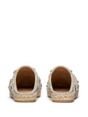 Valentino Garavani Crystal Embellished Linen Slippers