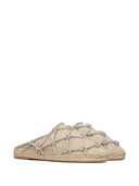 Valentino Garavani Crystal Embellished Linen Slippers