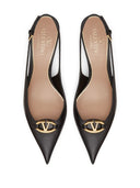 Valentino Garavani V Logo Moon Leather Slingback Pumps