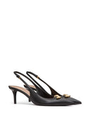 Valentino Garavani V Logo Moon Leather Slingback Pumps