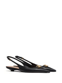 Valentino Garavani V Logo Leather Slingback Ballets
