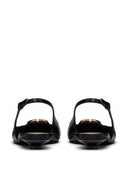 Valentino Garavani V Logo Leather Slingback Ballets