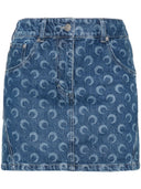 Marine Serre Moon Print denim mini rok