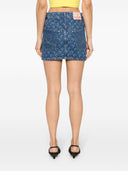 Marine Serre Moon Print denim mini rok