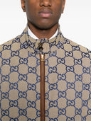 Gucci Cruise GG Supreme Leinwand und Lederbomberjacke