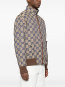 Gucci Cruise GG Supreme Leinwand und Lederbomberjacke