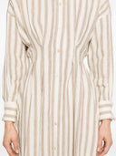 Max Mara gestreiftes Leinenhemdkleid