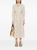 Max Mara gestreiftes Leinenhemdkleid