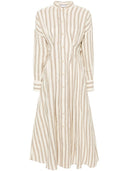 Max Mara gestreiftes Leinenhemdkleid