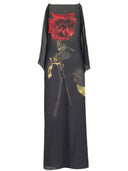 Alexander Mc Queen Printed Chiffon Evening Dress