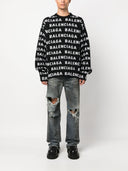 Balenciaga Allover Logo Crewneck Sweater