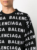 Balenciaga Allover Logo Crewneck Sweater