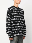 Balenciaga Allover Logo Crewneck Sweater