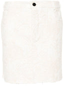 Mini gonna in denim ricamato alla semicoutura in Georgia