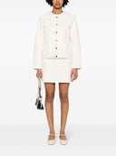 Mini gonna in denim ricamato alla semicoutura in Georgia