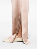 맥스 마라 피아노 포르테 새틴 넓은 다리 실크 바지