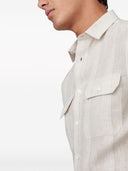 Brunello Cucinelli Linen Shirt With Pocket