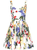 Dolce & Gabbana Flower Print Cotton Mini Dress