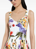 Dolce & Gabbana Flower Print Cotton Mini Dress