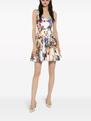 Dolce & Gabbana Flower Print Cotton Mini Dress
