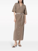Brunello Cucinelli Cotton Net Dress With Belt