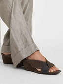 Brunello Cucinelli Wedge Suede Sandalen