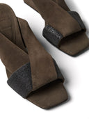 Brunello Cucinelli Wedge Suede Sandalen