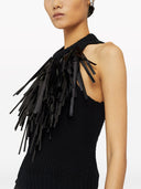 Jil Sander Cotton Top With Sequined Fringes