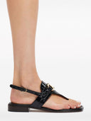 Sandalias de tanga de cuero de ferragamo gancini