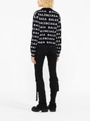 Balenciaga allover logo ull beskåret genser