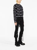 Balenciaga allover logo ull beskåret genser