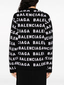 Balenciaga Allover Logo Wool Cardigan