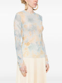 Erika Cavallini Semi Couture Long Sleeve Printed T Shirt