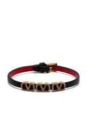 Valentino Garavani V Logo Signature Leather Bracelet