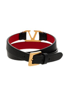 Valentino Garavani V Logo Signature Leather Bracelet