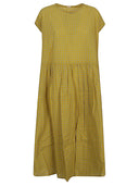 Apuntob Tartan Print Cotton Midi Dress